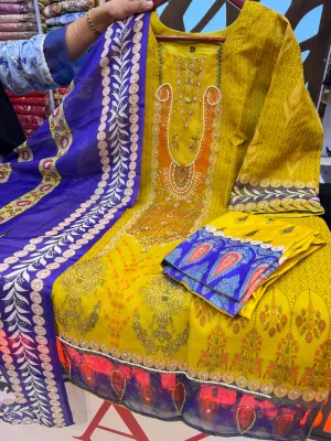 Soft Sateen Embroidery Dress – Stitched